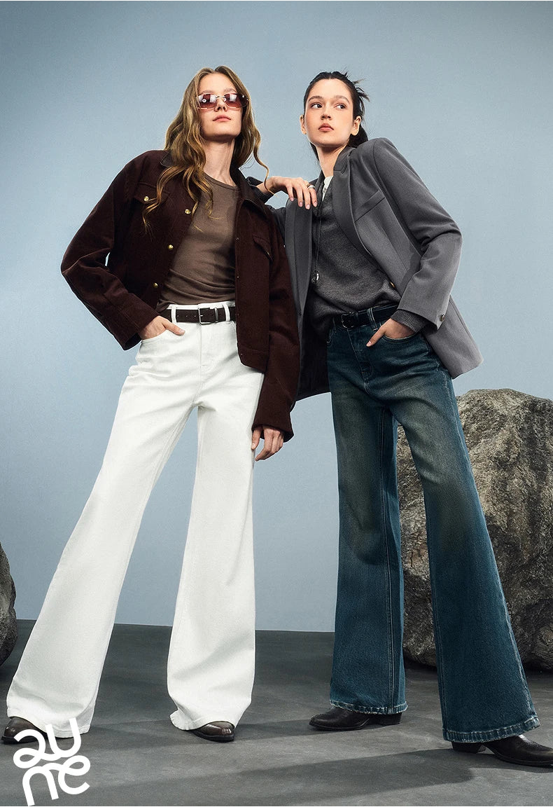 Denim Autumn New Retro Lycra Micro Flare Pant Jeans