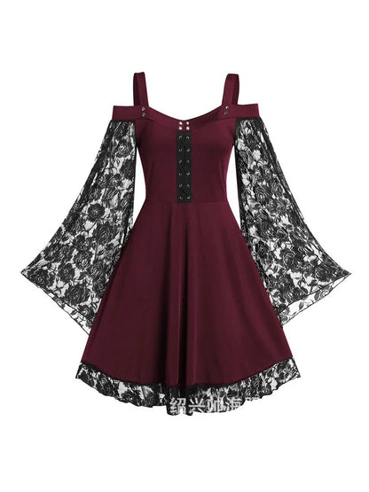 Flared Sleeve Punk Dress