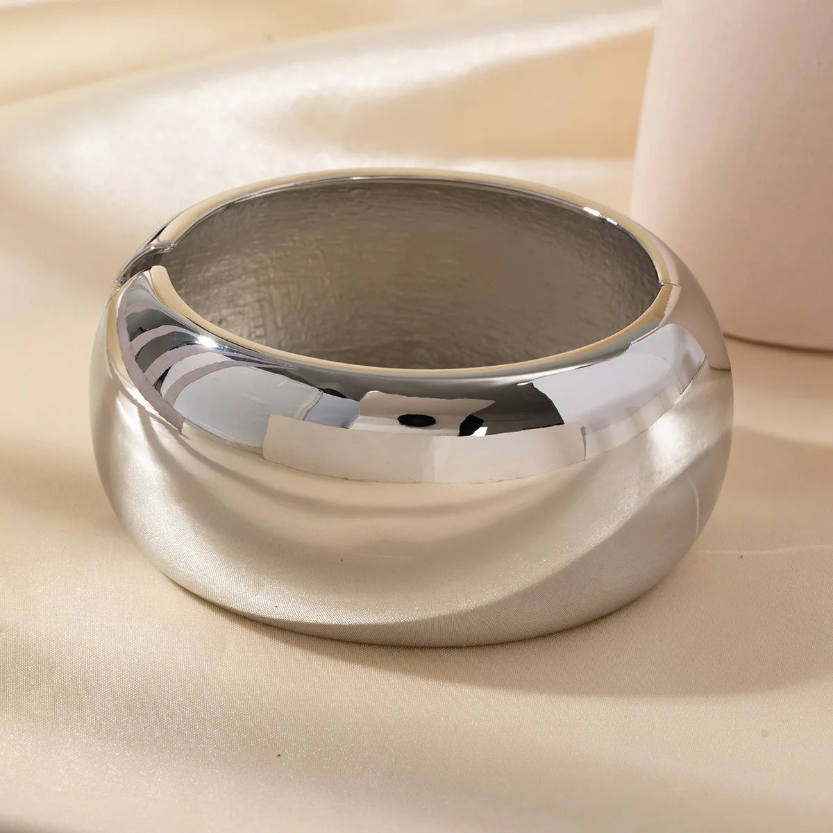 Exaggerated Silver Wide Geometric Irregular Cuff Bangles Punk Open Bangle Chunky Bracelets