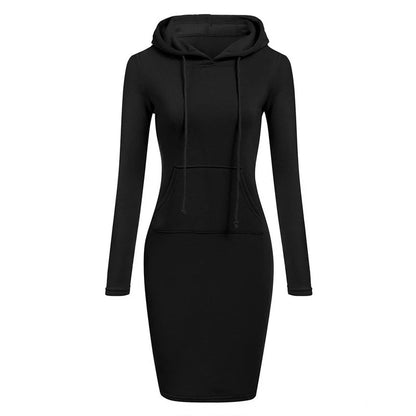 Hooded Sweatshirts Slim Long Sleeve Dress