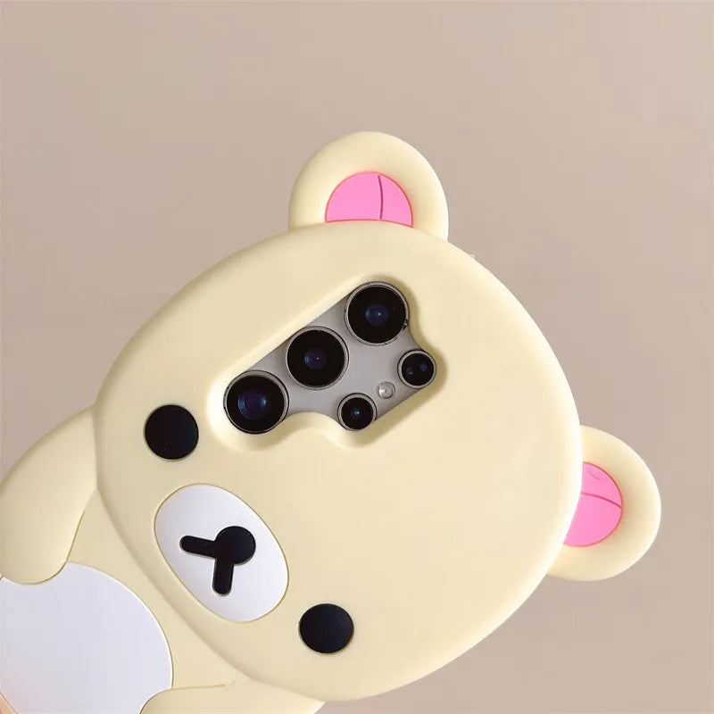 Kawaii Bear Phone Case Samsung Galaxy Cartoon Soft Silicone Cover
