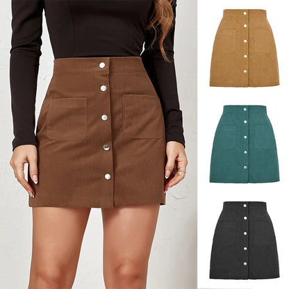 Corduroy Slim Fit Mini Skirt