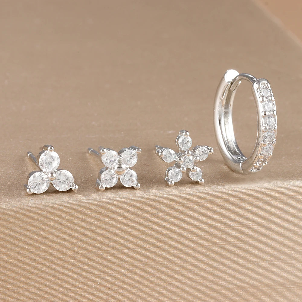 DANA 18K Gold Plated Flower Earrings Set