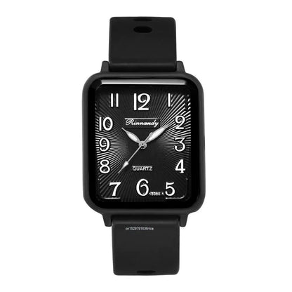 Rectangle Digital Quartz Silicone Strap Watch