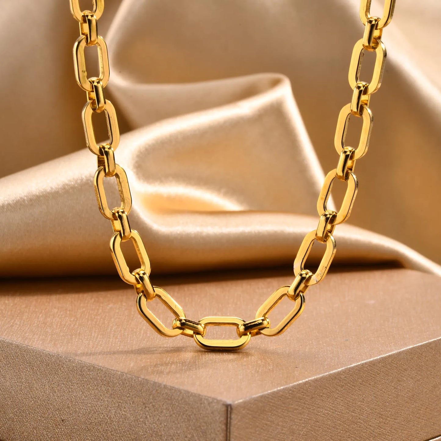 Chunky Gold Stainless Steel Jewelry Necklace