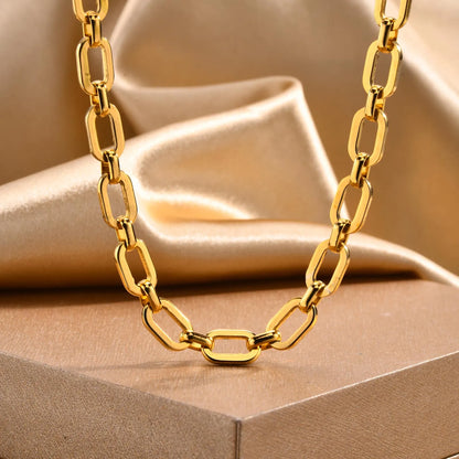 Chunky Gold Stainless Steel Jewelry Necklace