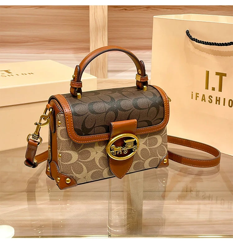 Small crossbody portable box bag