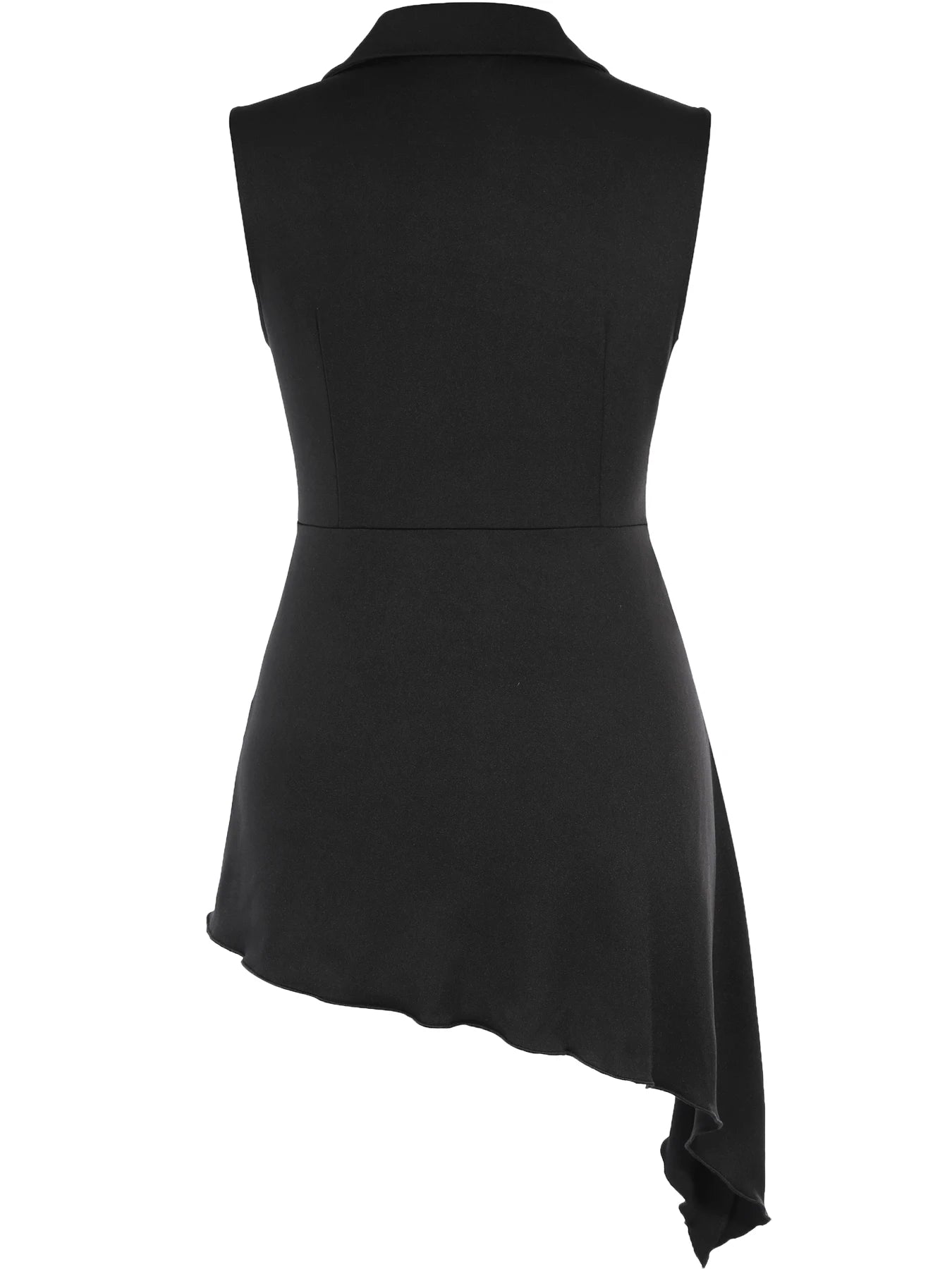 Sleeveless asymmetrical Sexy Deep V-Neck Button Casual T Shirt