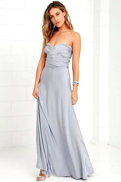 Multi-worn V-neck Vestidos De Fiesta Long Sexy Maxi Dress