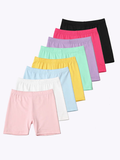 2Pcs Summer Solid Color Kids Leggings Girls