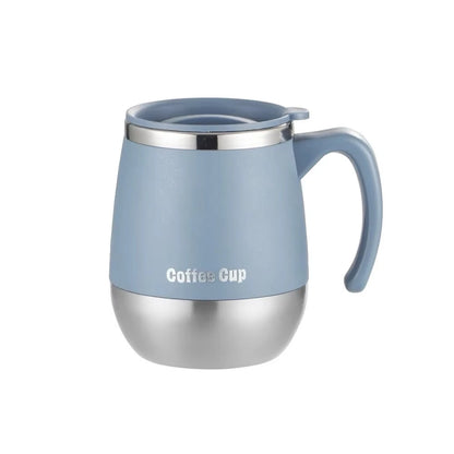500ML Stainless Steel Coffee Cup with Lid Dual-Layer Vacuum Insulation