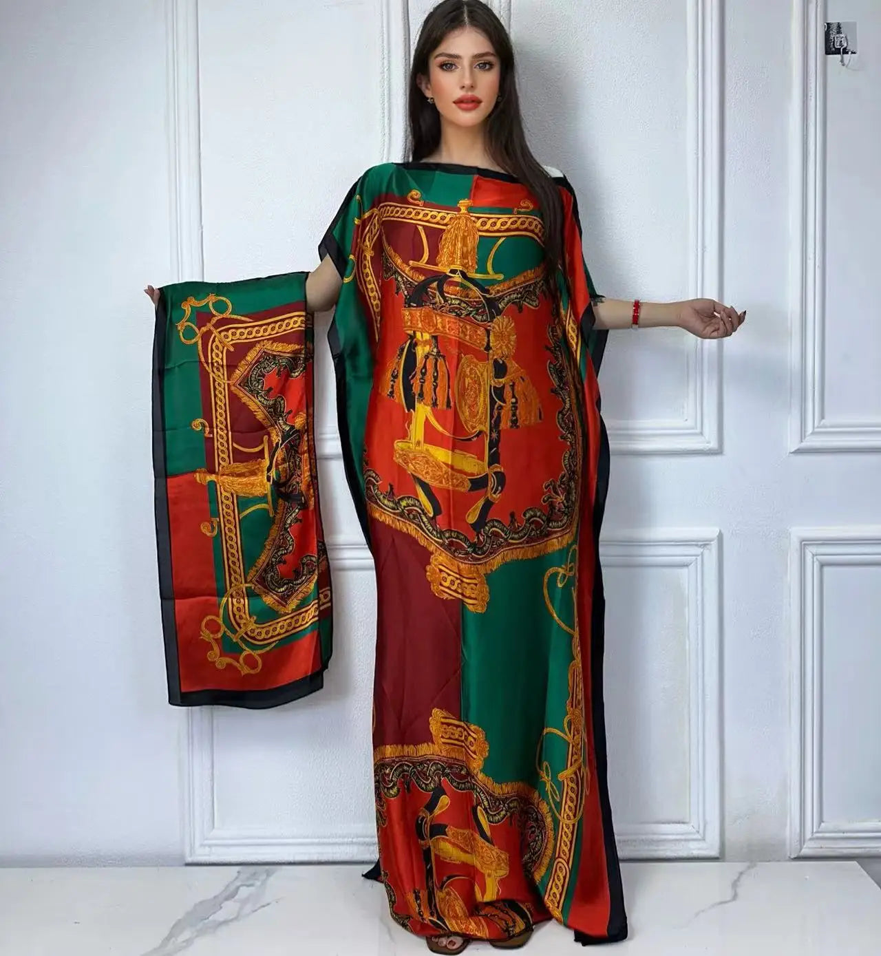 African Muslim Lady Summer Boho Kaftan Dress