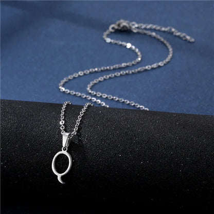 Letter Stainless Steel Letter Glossy Choker Necklaces