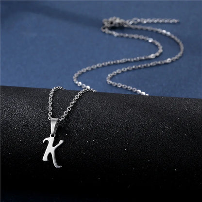 Letter Stainless Steel Letter Glossy Choker Necklaces