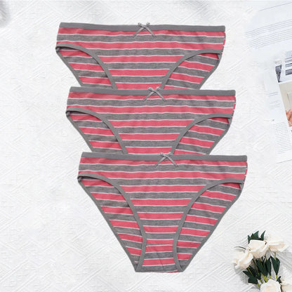 Striped Underwear Plus Size Seamless Panties Cotton Lingerie 3 pcs/lot