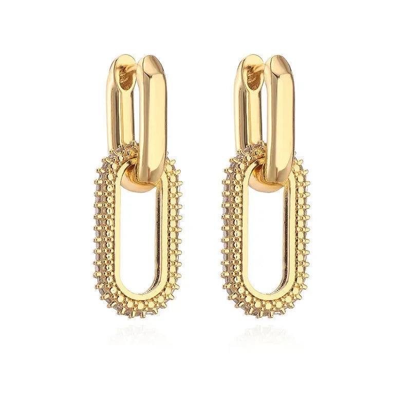 DANA Shiny Rhinestone Geometric Earrings