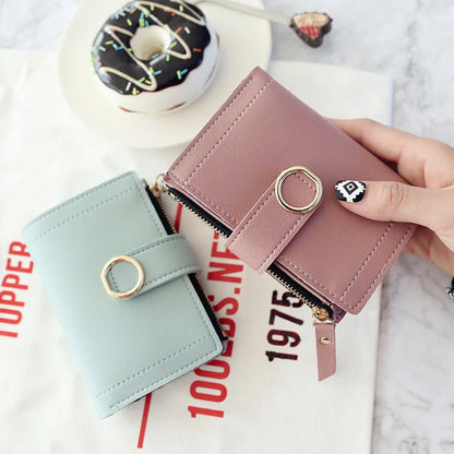Short Wallet Zipper Card Holder PU Wallets