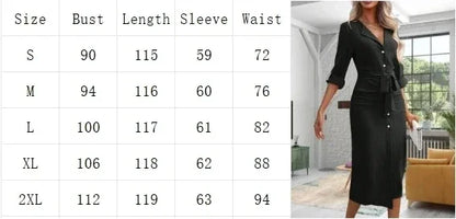 Office Long Sleeved Button Lace Up Dress