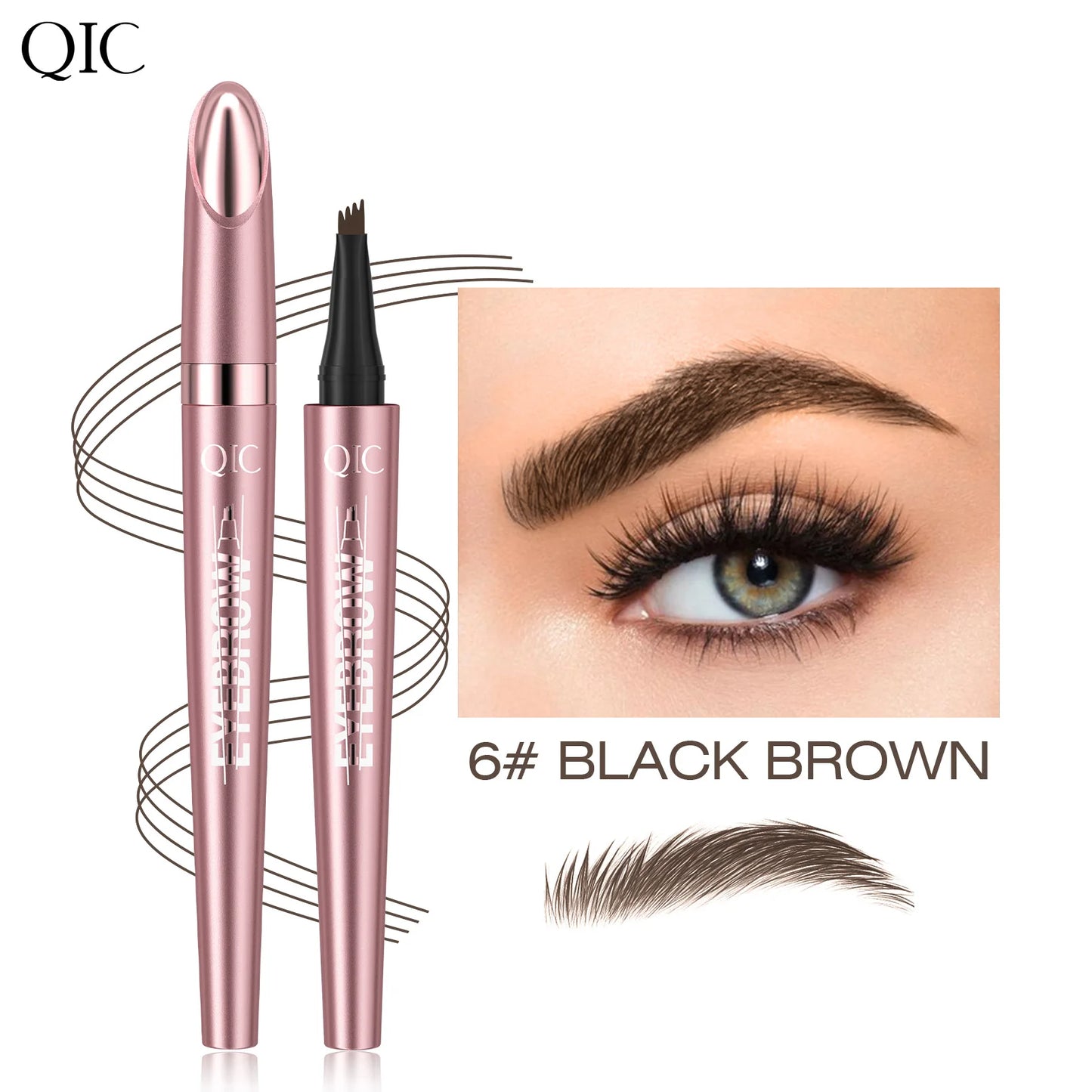 4 Fork Tip Eyebrow Pencil 3D Microblading Waterproof