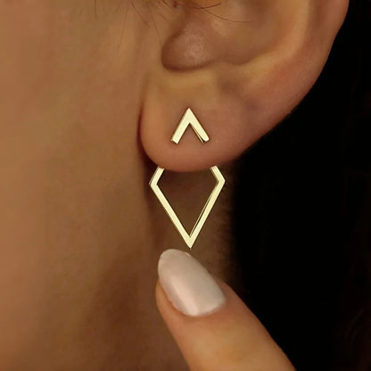 DANA Square Detachable Triangles Stud Earrings