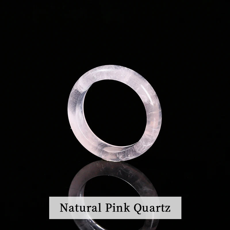 1 Pc Natural Stone Jade Crystal Agate Obsidian Fengshui Lucky Rings