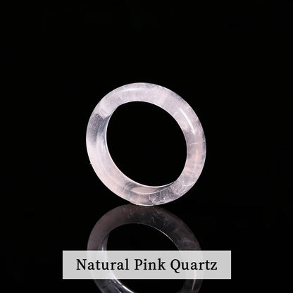 1 Pc Natural Stone Jade Crystal Agate Obsidian Fengshui Lucky Rings