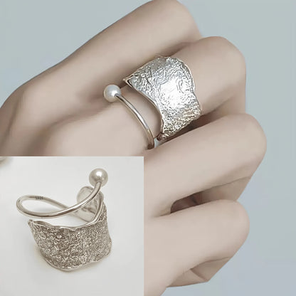 925 Sterling Silver Geometric Black Stone Rings