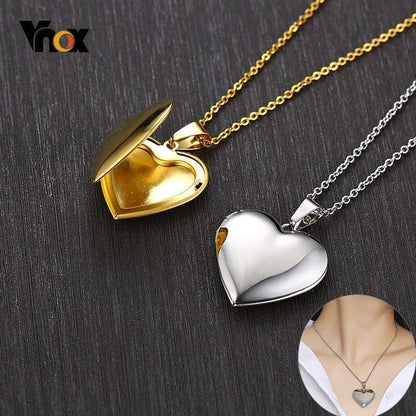 Photo Frame Glossy Stainless Steel Necklaces