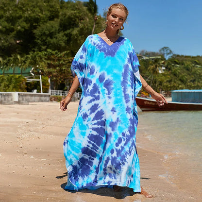 Swimsuit Kaftans Beach Cover Ups Colorful Outfits Dress