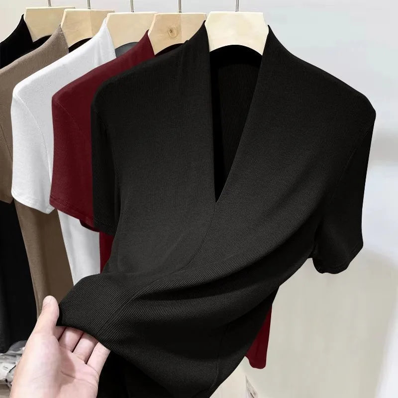 Short Sleeved Plus Size Sexy Slim Fit T-shirt