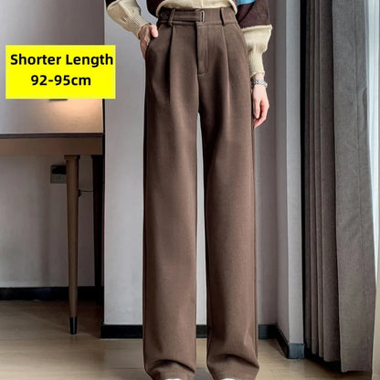 Thicken Woolen Casual Loose Full Length Pants