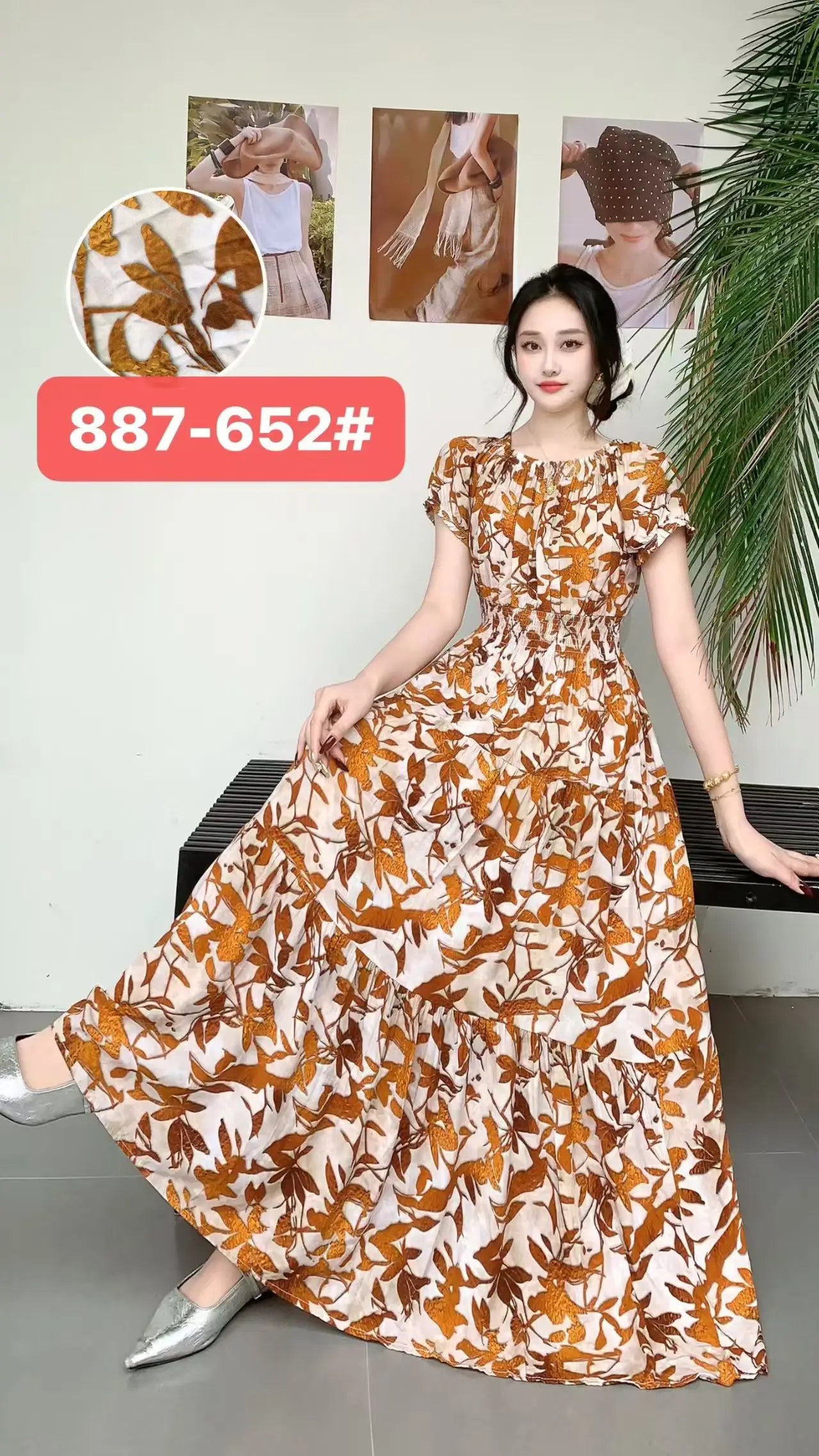 Long Maxi Bohemian Korean Style Floral Vintage Slim Dress Boho