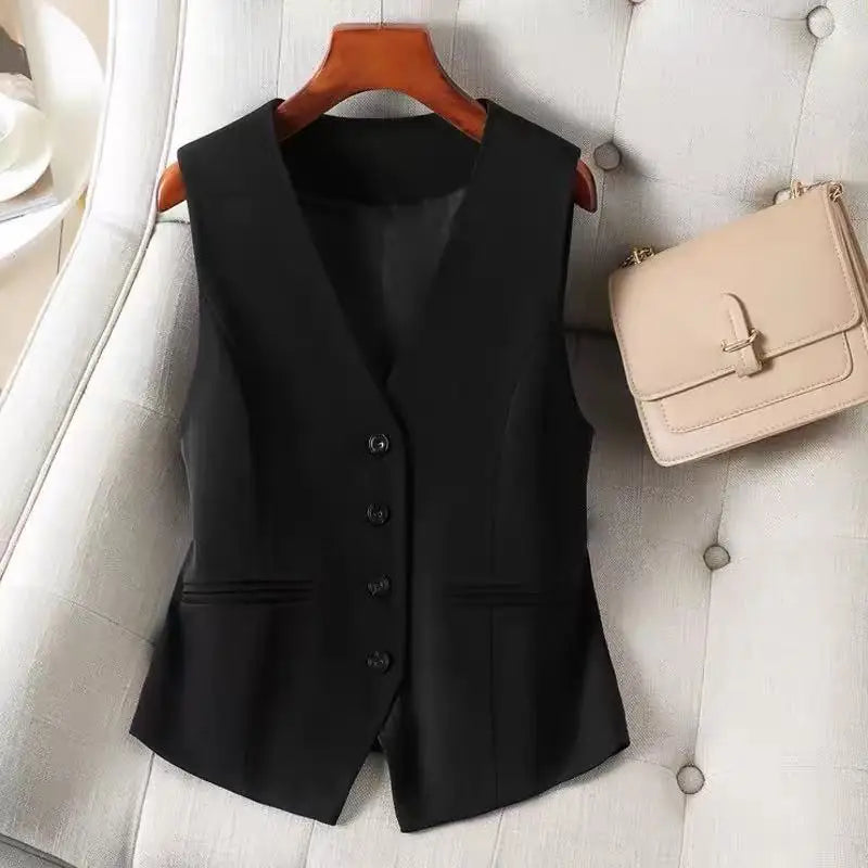 Formal Business Sleeveless Tailored Button Up Waistcoat Slim Fit Vest