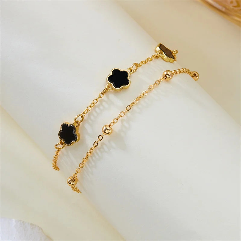 5 Leaf Flower Anklet Bracelet