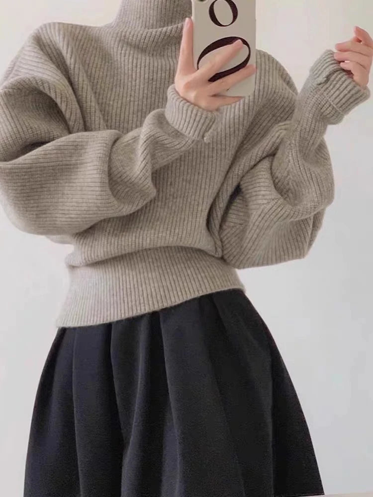 Loose Casual Versatile Long Sleeve Knit Sweater Pullovers