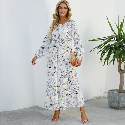 Maxi Bohemian Full Sleeve High Waist Chiffon Long Dress