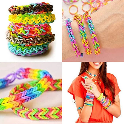 600pcs/lot Colorful Loom Rubber Wristbands Making Kit