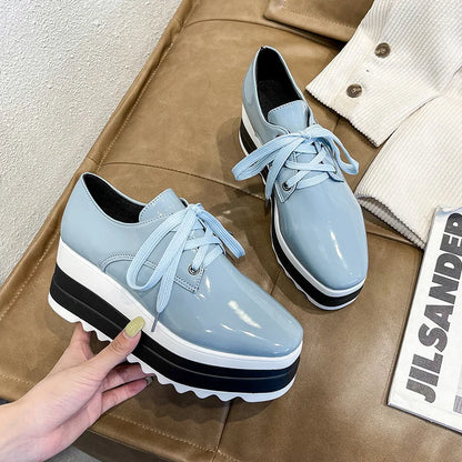 Flat Platform Slip on Moccains Casual Thick Sole Brogue Creepers Sneakers