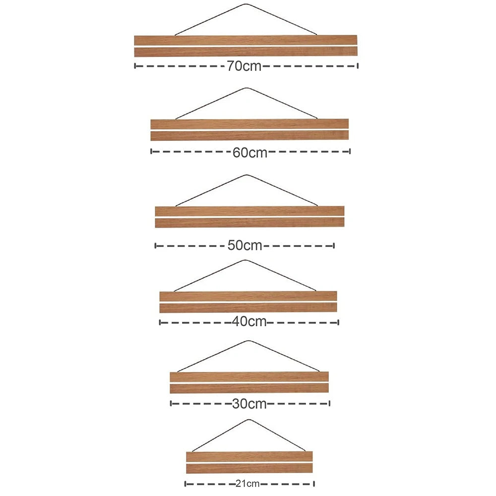 Natural Wood Magnetic Poster Hanger Canvas Frame