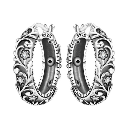 Orstarry Original 925 Sterling Silver Blue Iris Flower Earrings