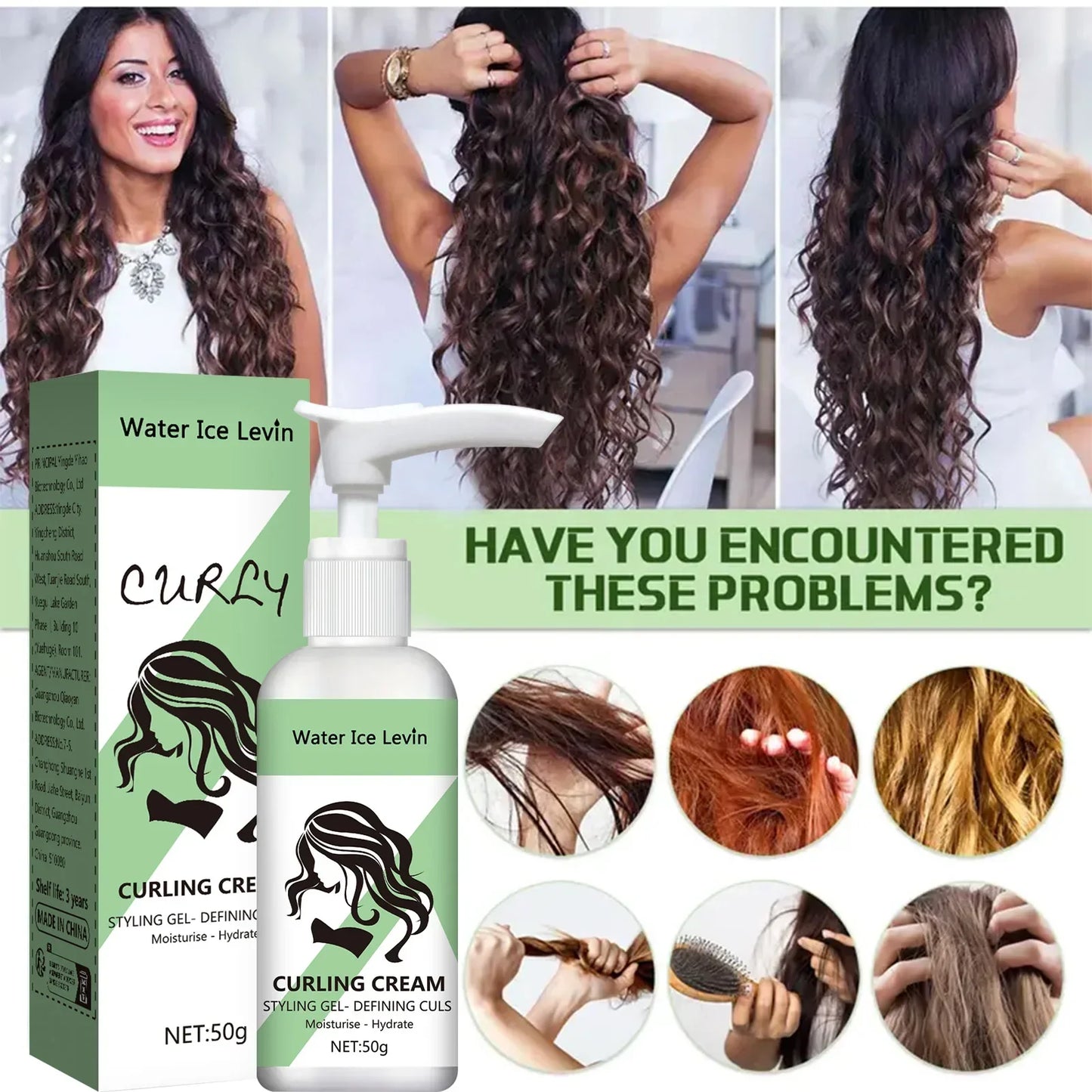 Curly hair Styling moisturising formula Cream