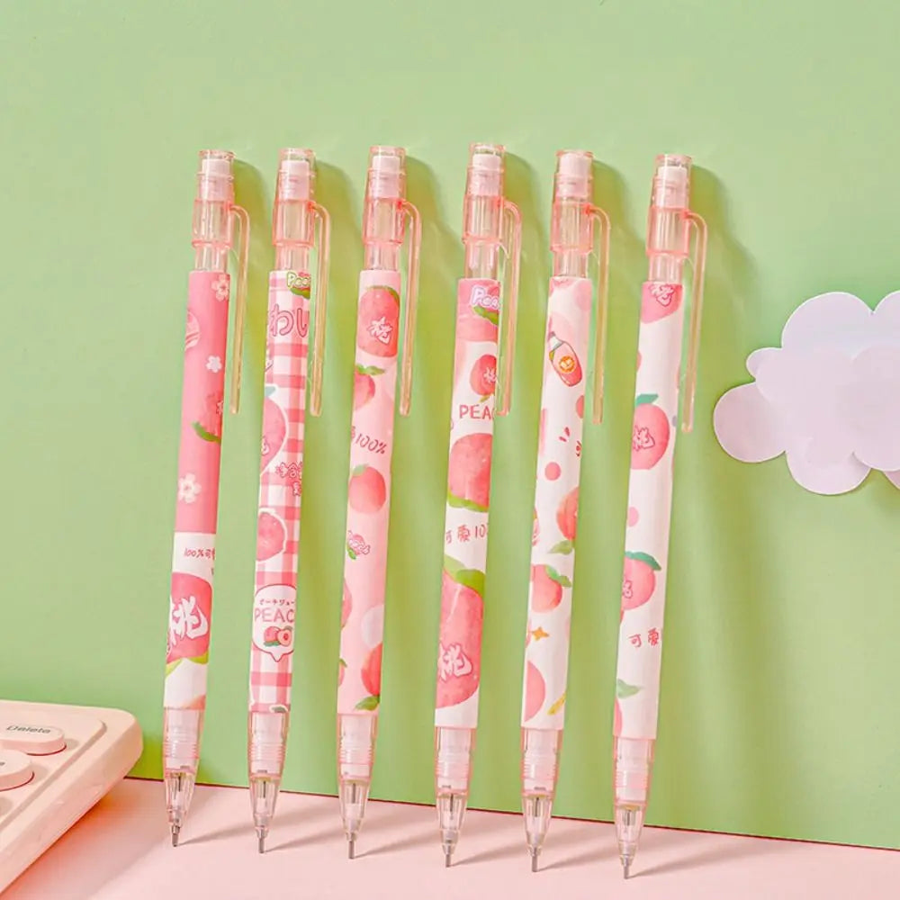 6pcs 0.5mm Capybara Mechanical Pencil Press with Eraser Propelling