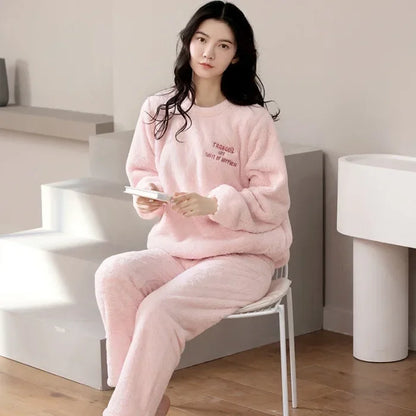 Warm Long Sleeve Cartoon Loungewear Pajama Sets