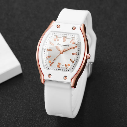 Silicone Strap Simple Dial Quartz Wristwatch