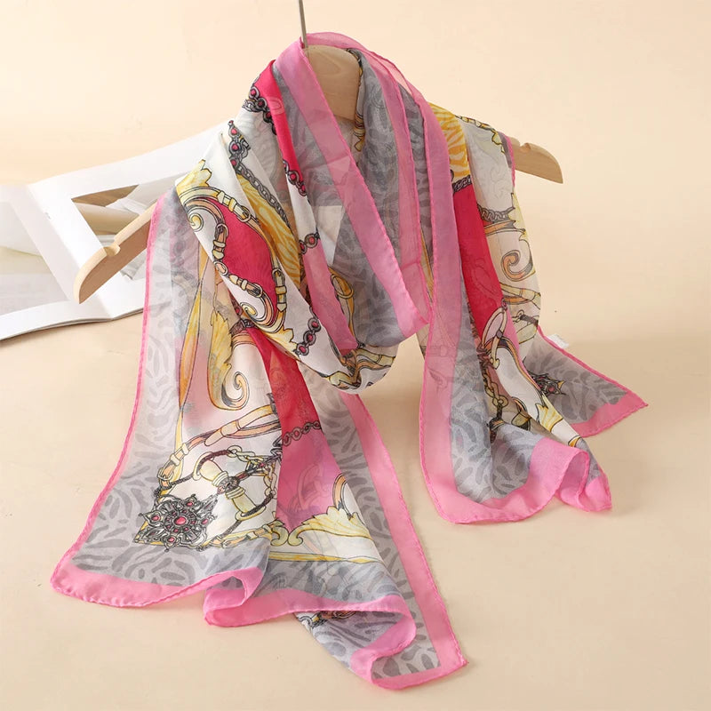 Chiffon Long Silk Scarf Turban