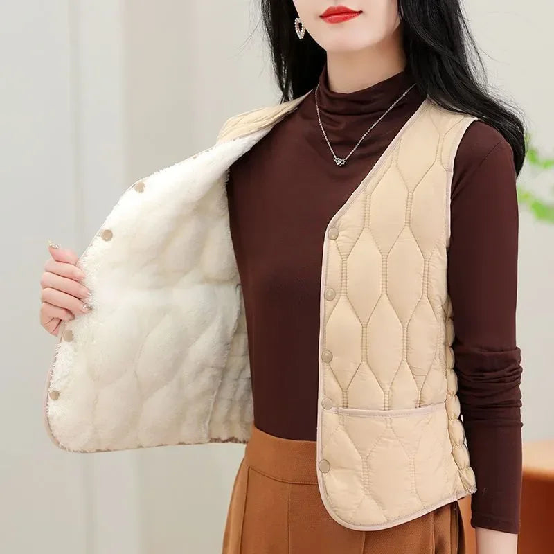 Cotton V-neck Sleeveless Vest