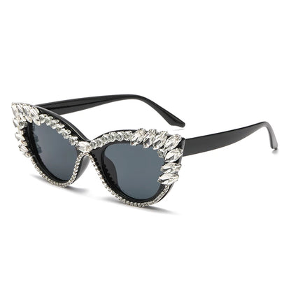 Cat Eye Colorful Big Diamond Sunglasses