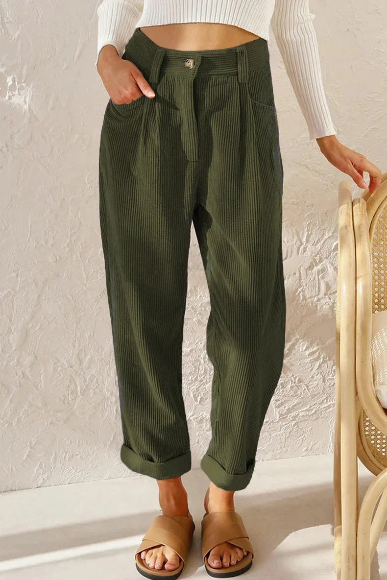 Fall Corduroy Straight Leg Pants
