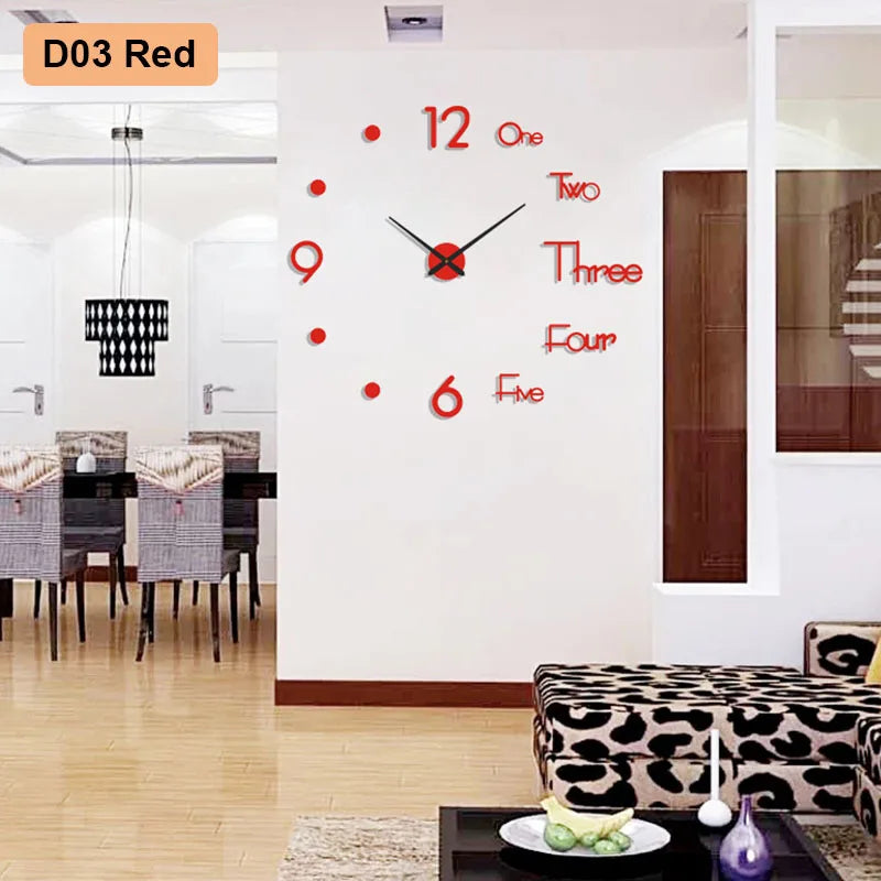 90 To 120cm Large-sized 3D Number Poster Wall Clock