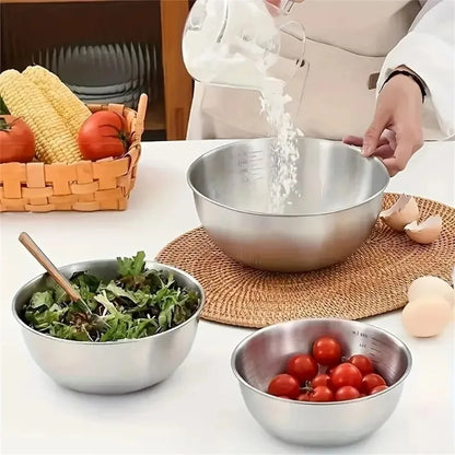 Stainless Steel Bowl with Scale for Cooking Baking Food Set